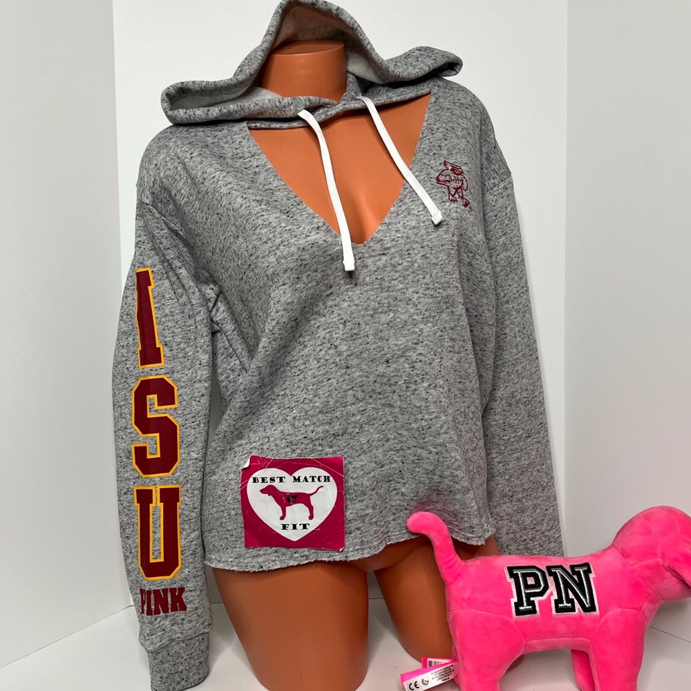 Victoria’s Secret PINK S Logo Hoodie Cut Out Iowa State University